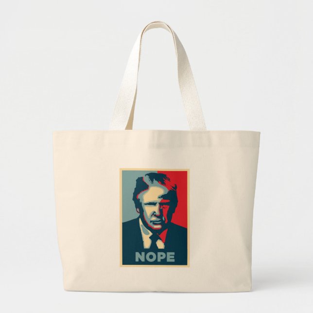 donald trump nope large tote bag (Front)