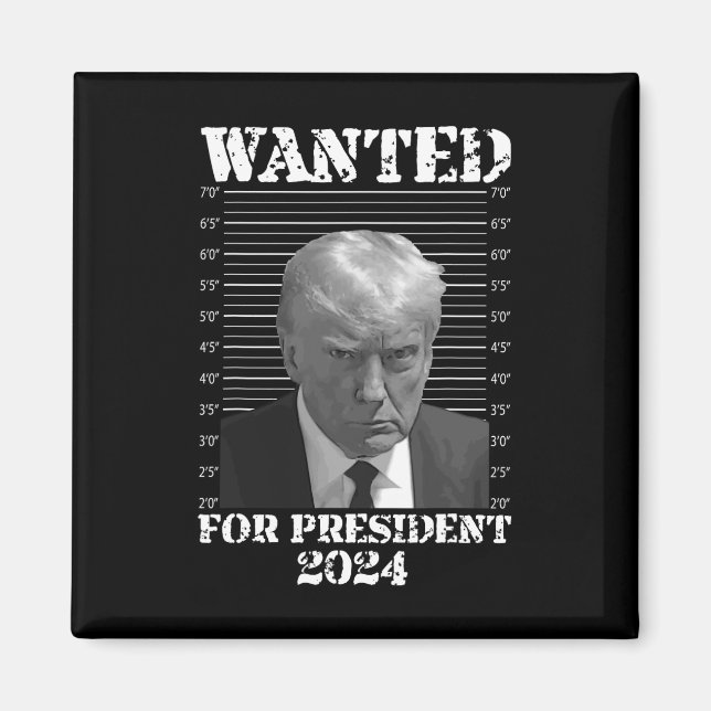 Donald Trump Not Guilty Mug Shot 2024 Wanted For P Magnet (Front)