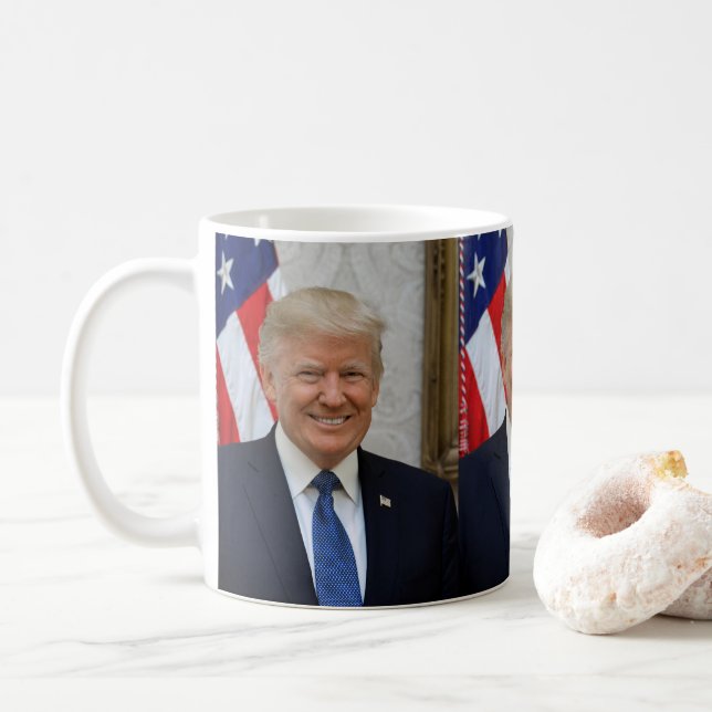 Donald Trump official portrait Coffee Mug (With Donut)