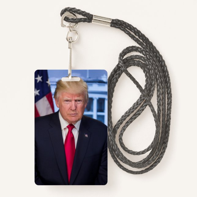 Donald Trump Official Presidential Portrait Badge (Front with Lanyard)
