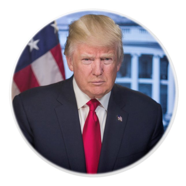 Donald Trump Official Presidential Portrait Ceramic Knob (Front)