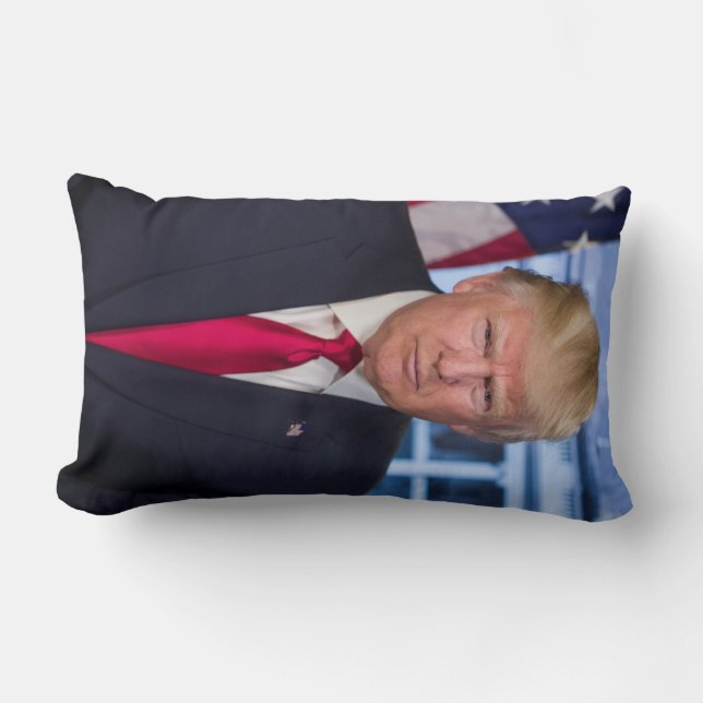 Donald Trump Official Presidential Portrait Lumbar Pillow (Front)