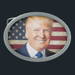 Donald Trump Oval Belt Buckle<br><div class="desc">Portrait of Donald Trump, which can be placed on various items</div>