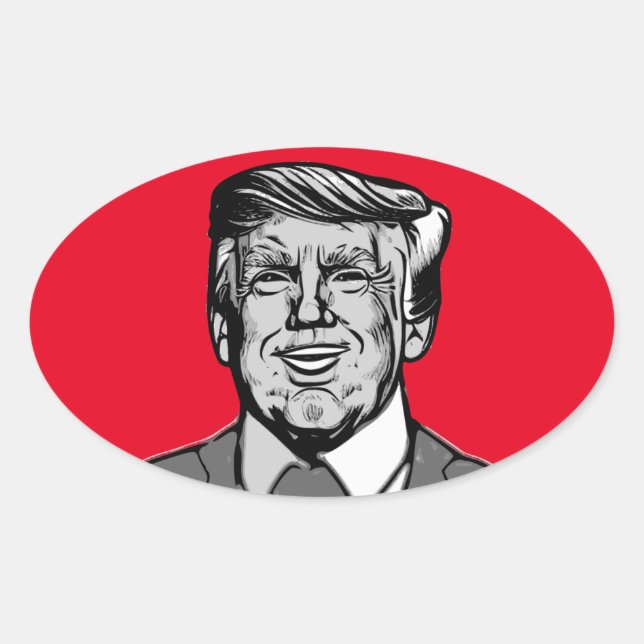 DONALD TRUMP  OVAL STICKER (Front)
