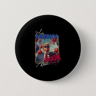 Donald Trump Patriotic Firework Make 4th Of July B 2 Inch Round Button