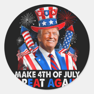 Donald Trump Patriotic Firework Make 4th Of July G Classic Round Sticker