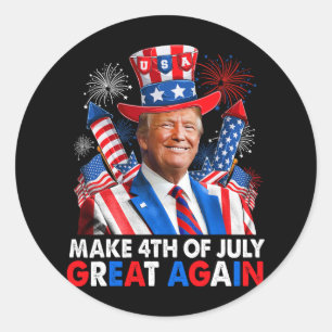Donald Trump Patriotic Firework Make 4th Of July G Classic Round Sticker