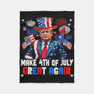 Donald Trump Patriotic Firework Make 4th Of July G Fleece Blanket
