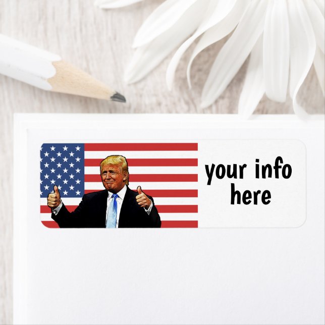 DONALD TRUMP patriotique Adresse de retour Étiquet (En situation)