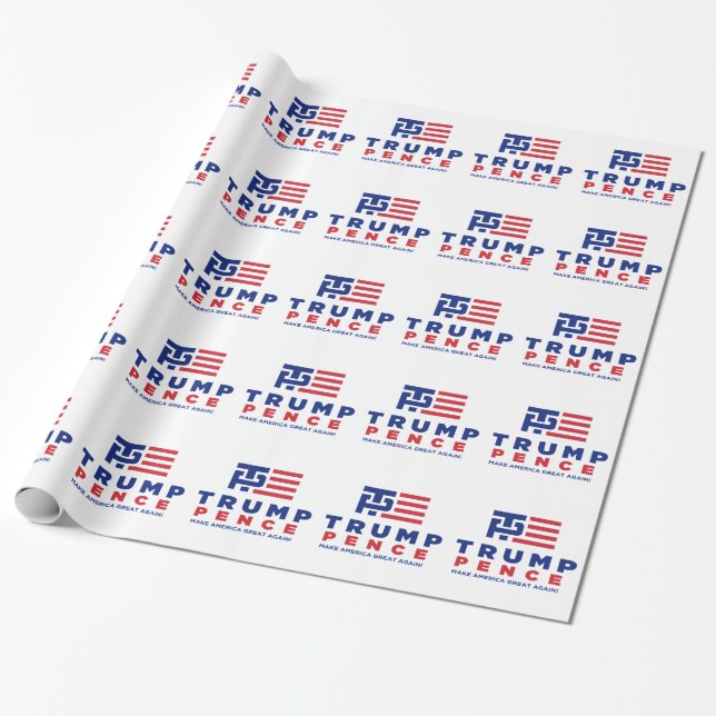 Donald Trump Pence 2016 Election Campaign Wrapping Paper (Unrolled)