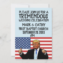 DONALD TRUMP PERSONALIZED WEDDING INVITATIONS