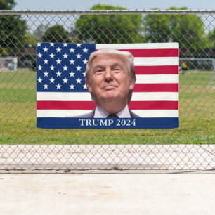 Donald Trump Photo - President 2024 Banner