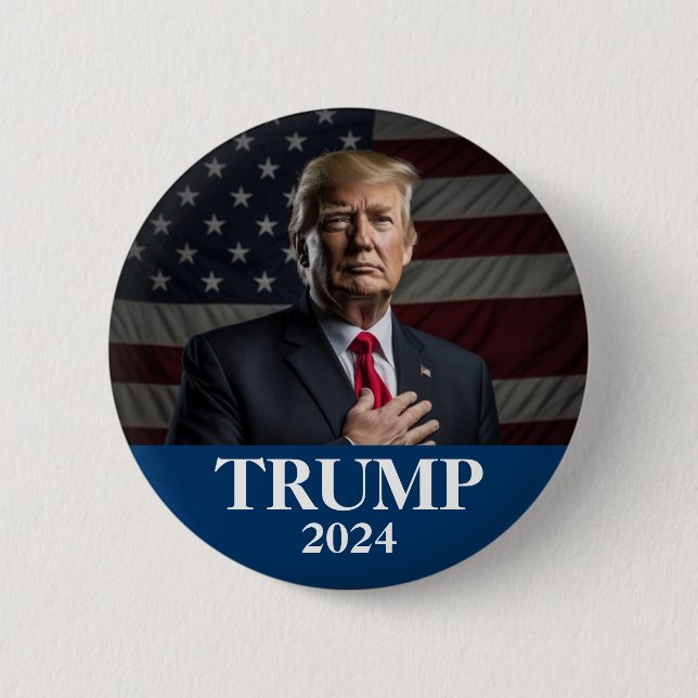 Donald Trump Photo - President - enough said Pinba 2 Inch Round Button (Front)