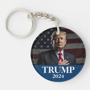 Donald Trump Photo - President -enough said Pinbak Keychain