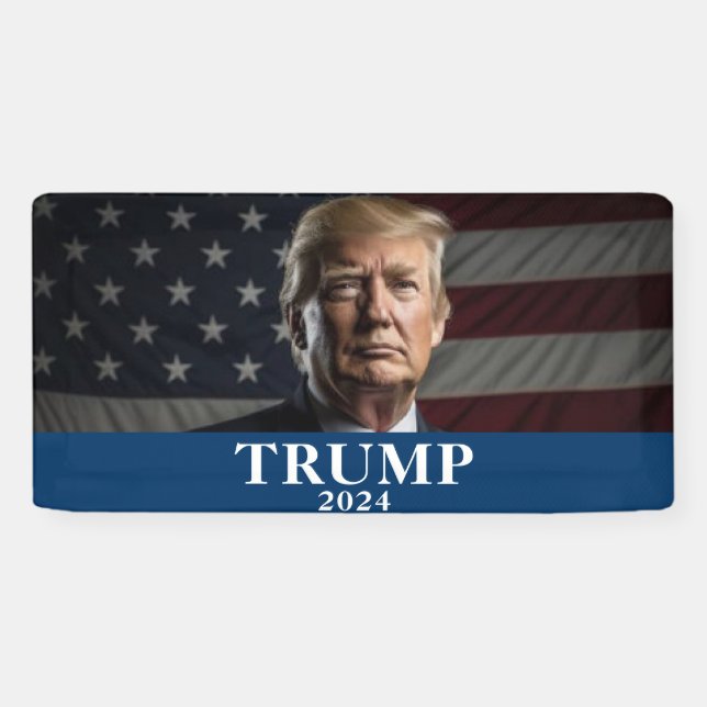 Donald Trump Photo - Trump 2024 Keep America Great Banner (Horizontal)