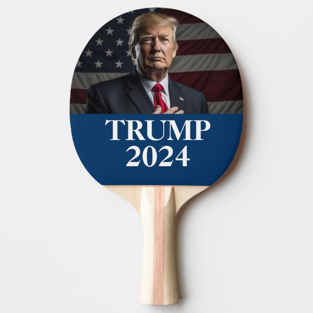 Donald Trump Photo - Trump 2024 Keep America Great Ping Pong Paddle (Front)
