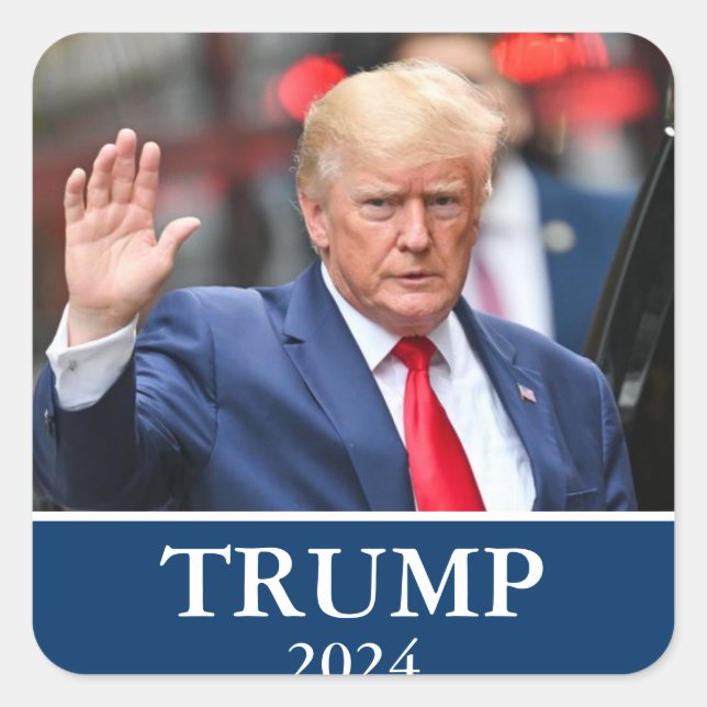 Donald Trump Photo - Trump 2024 Square Sticker (Front)
