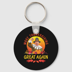 Donald Trump Pilgrim Costume Make Thanksgiving Gre Keychain