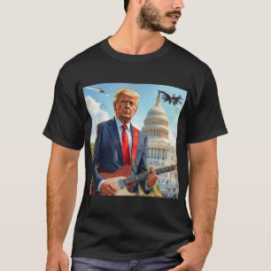 Donald Trump Playing Electric Guitar US Capitol T-Shirt