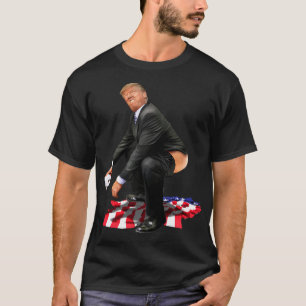 Donald Trump Pooping On The American Flag T-Shirt