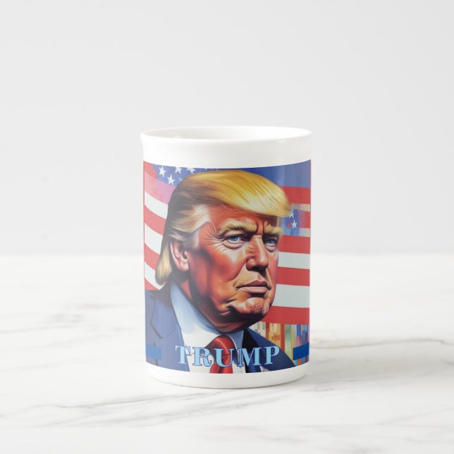Donald Trump Pop Art Bone China Mug (Front)