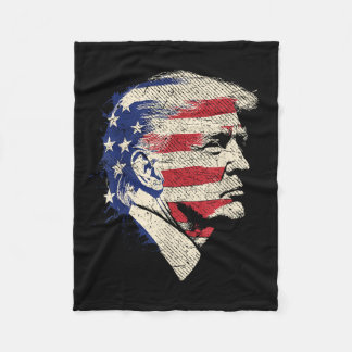 Donald Trump Portrait Fleece Blanket