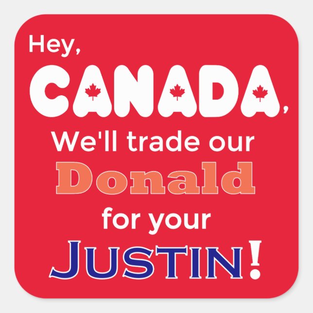 Donald Trump Pour Justin Sticker (Devant)