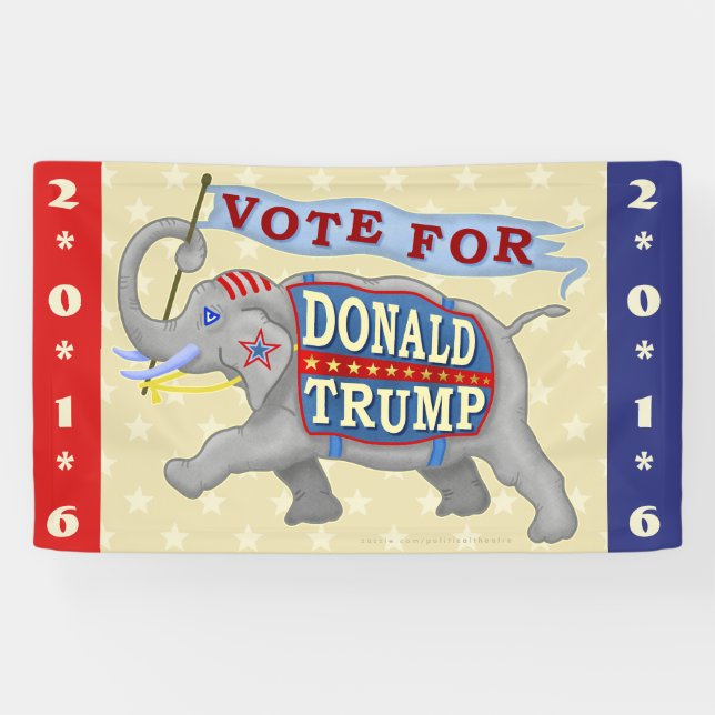 Donald Trump President 2016 Republican Elephant Banner (Horizontal)