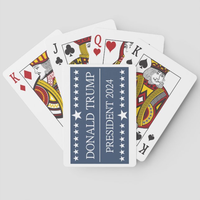 Donald Trump President 2024 Bold Blue Playing Cards (Back)