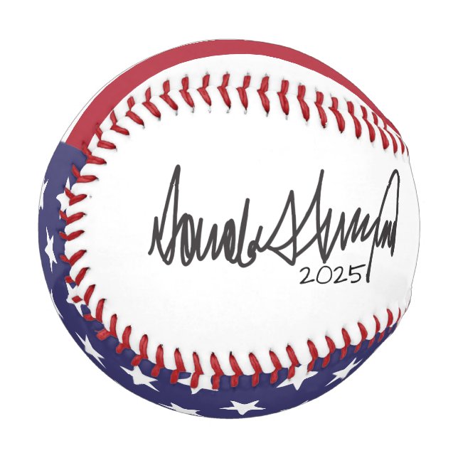 Donald Trump President 2025 Autograph Baseball (Front Left)