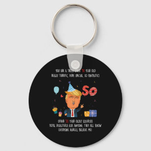 Donald Trump President Funny 50th Birthday Trump B Keychain