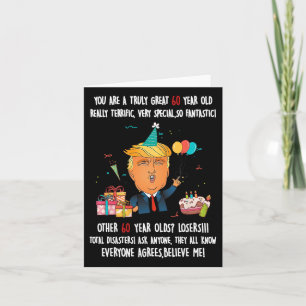 Donald Trump President Funny 60th Birthday Trump B Card