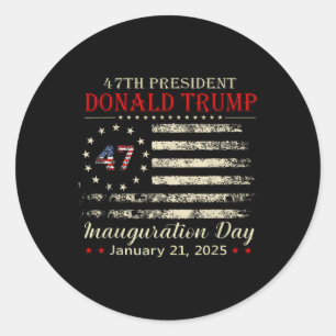 Donald Trump President Inauguration Day 2025 Classic Round Sticker