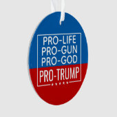 Donald Trump Pro-Life Pro-Gun Pro-God Pro-Trump Ornament (Front)