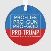 Donald Trump Pro-Life Pro-Gun Pro-God Pro-Trump Ornament (Back)