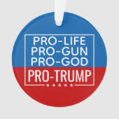 Donald Trump Pro-Life Pro-Gun Pro-God Pro-Trump Ornament (Front)