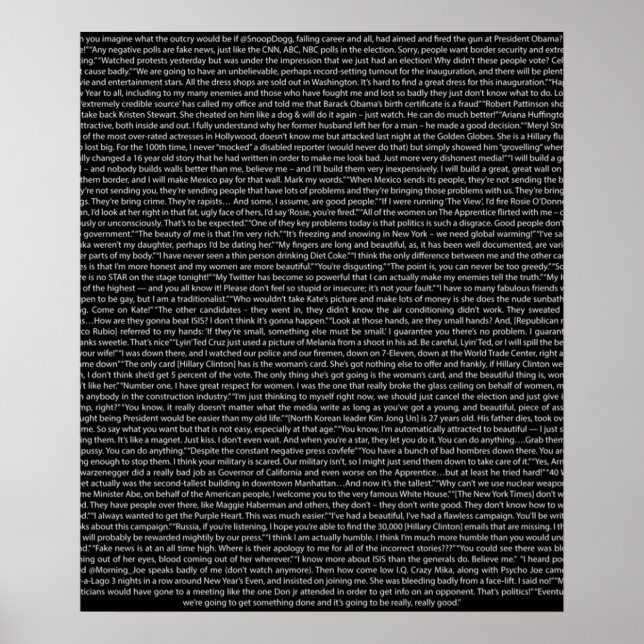 Donald Trump quotes on dark Poster (Front)