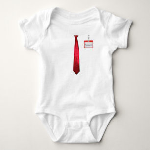 Donald Trump Red Power Tie & Name Tag Baby Bodysuit