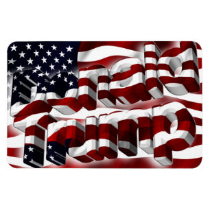 Donald Trump red, white, and blue patriotic magnet