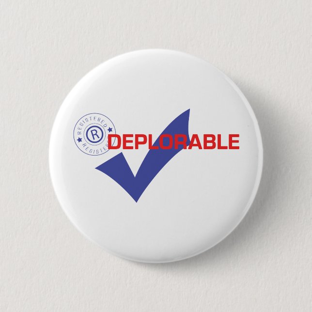 Donald Trump Registered Deplorable Button (Front)
