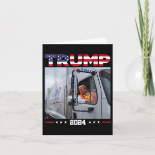 Donald Trump Rides Garbage Truck - Garbage Truck T Card