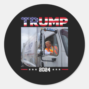 Donald Trump Rides Garbage Truck - Garbage Truck T Classic Round Sticker