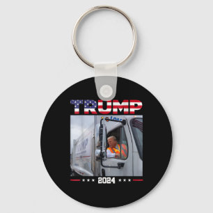 Donald Trump Rides Garge Truck - Garge Truck Trump Keychain