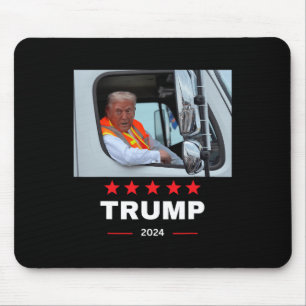 Donald Trump Rides In Garbage Truck Mouse Pad