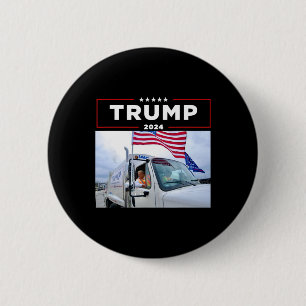 Donald Trump Rides In Garbage Truck Shirt Garbage 2 Inch Round Button