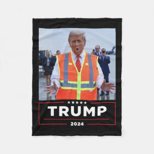 Donald Trump Rides In Garbage Truck Shirt Garbage Fleece Blanket