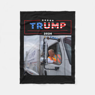Donald Trump Rides In Garbage Truck Shirt Garbage  Fleece Blanket