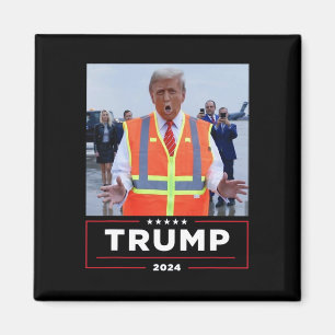 Donald Trump Rides In Garbage Truck Shirt Garbage  Magnet