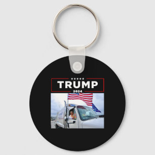 Donald Trump Rides In Garge Truck Shirt Garge Tee Keychain