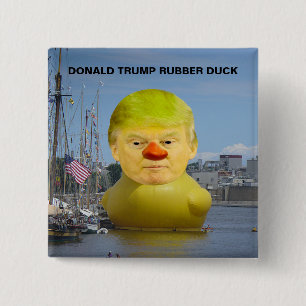 Donald Trump Rubber Yellow Duck Square Button